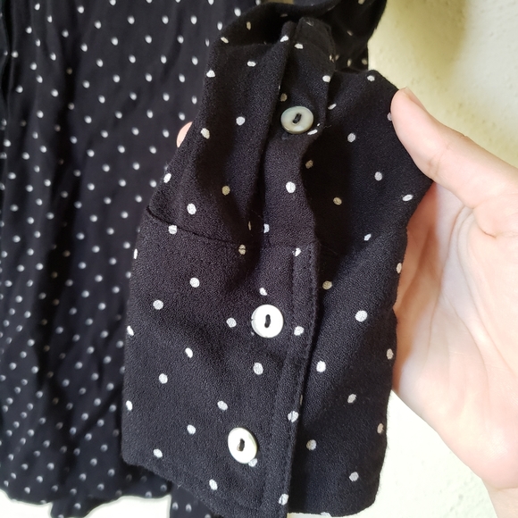 Free People This Town Black Polka Dot Mini Dress - Picture 8 of 8